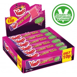 Swizzels Vimto 15g Chew Bars 60 Count Suitable For Vegetarians & Vegans Swizzels Vimto 15g Chew Bars 60 Count Suitable For Vegetarians & Vegans